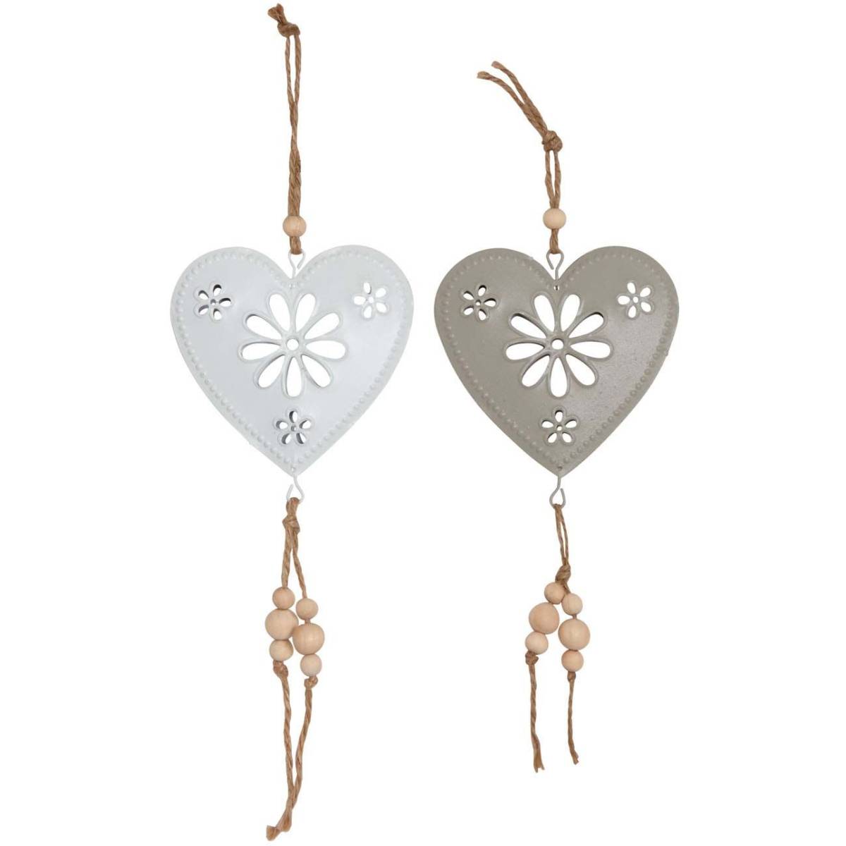 Aubry Gaspard - Coeurs à suspendre en métal 10 cm (Lot de 2)
