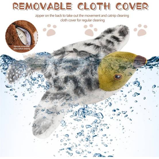 Jouets pour chats-Jouet Oiseau Interactif Réel pour Chat Battements Gazouillements USB Rechargeable -Living123 - Image 4