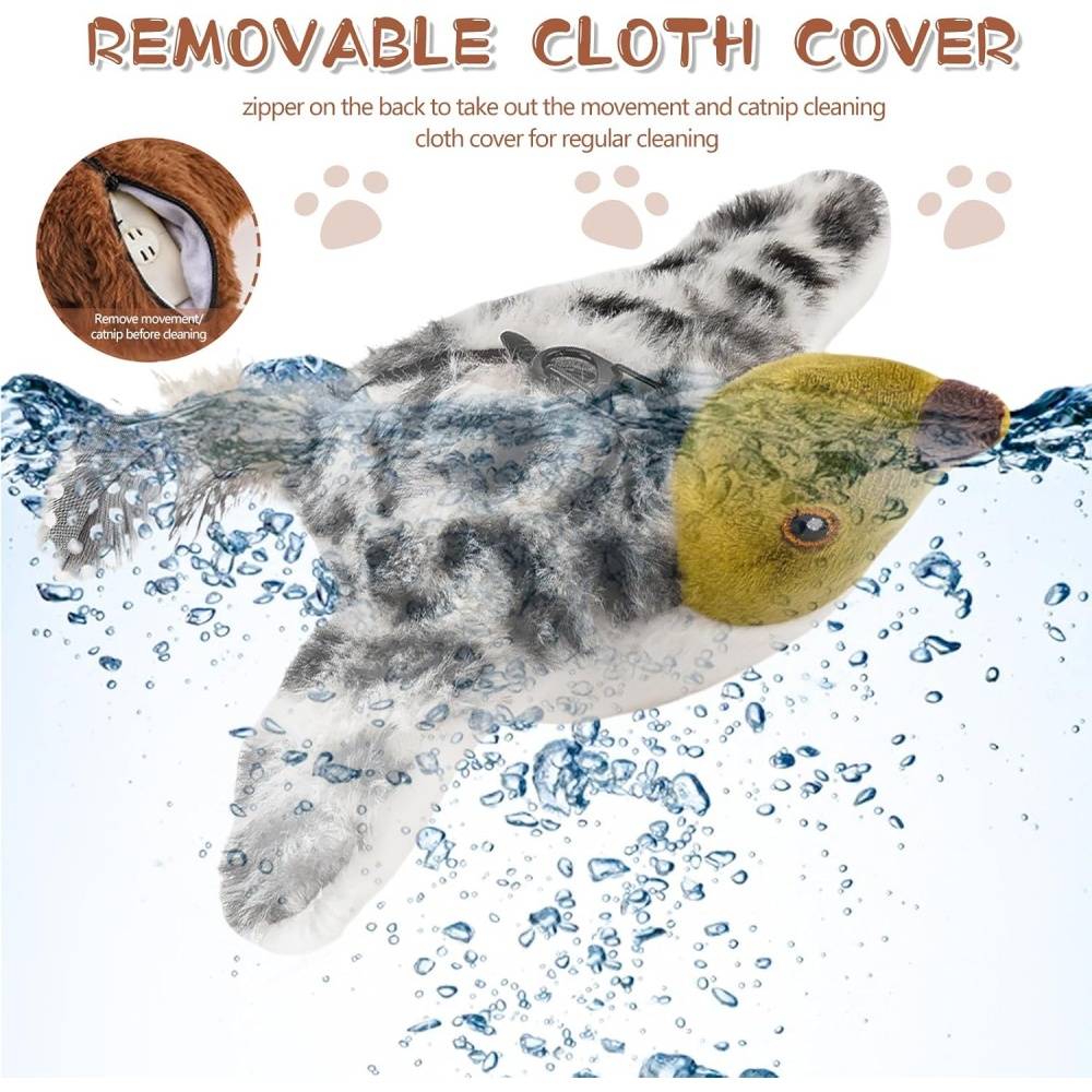 Jouets pour chats-Jouet Oiseau Interactif Réel pour Chat Battements Gazouillements USB Rechargeable -Living123 - Image 4