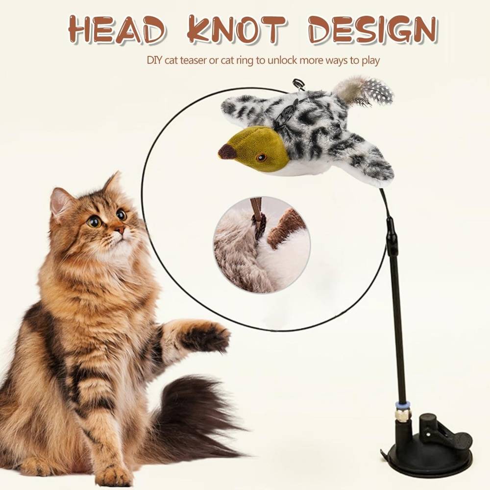 Jouets pour chats-Jouet Oiseau Interactif Réel pour Chat Battements Gazouillements USB Rechargeable -Living123 - Image 6
