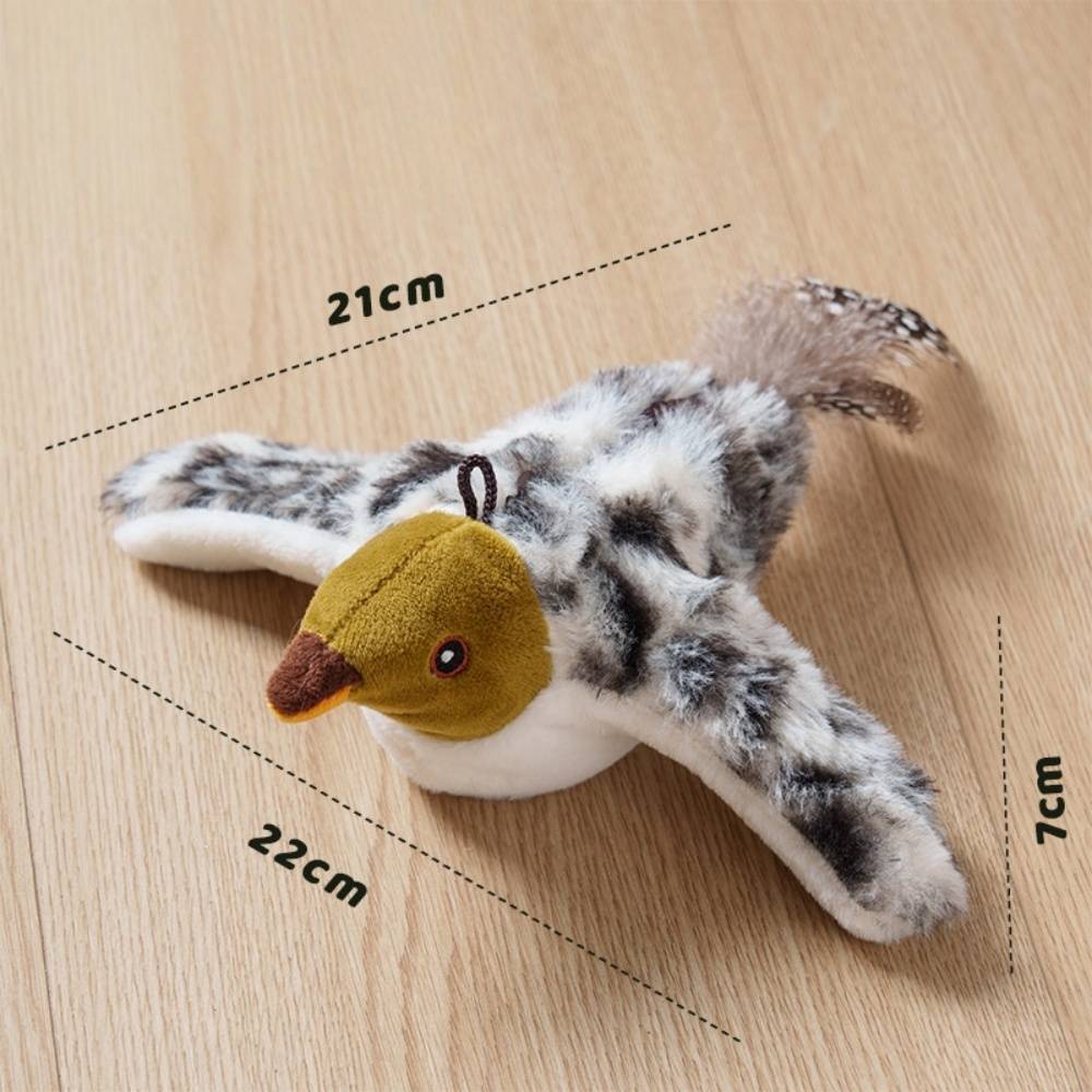 Jouets pour chats-Jouet Oiseau Interactif Réel pour Chat Battements Gazouillements USB Rechargeable -Living123 - Image 2
