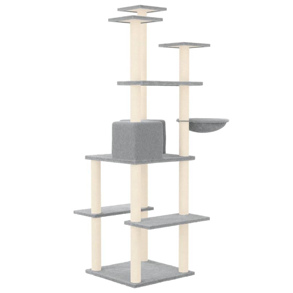 Vidaxl - Arbre à chat avec griffoirs en sisal Gris clair 167 cm vidaXL 171610 - Imagen 6