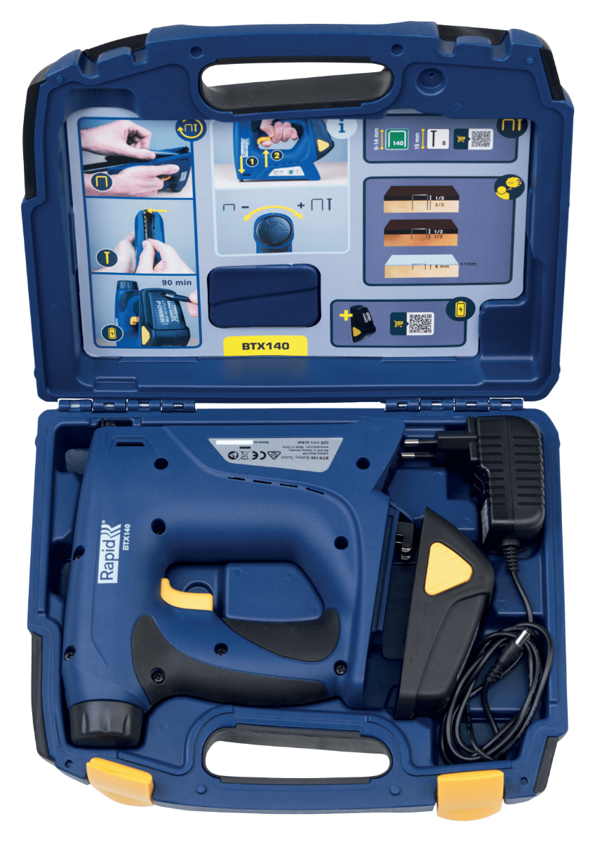 Rapid - Agrafeuse-cloueuse 7,2V BTX140 + batterie + chargeur + coffret - RAPID - 5001387 - Imagen 5