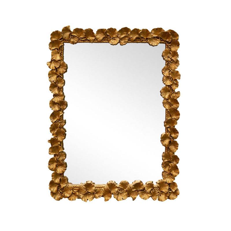 Miroir doré fleurs de Gingko 43x32cm - Image 2