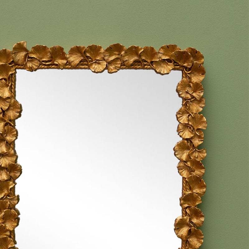 Miroir doré fleurs de Gingko 43x32cm - Image 3