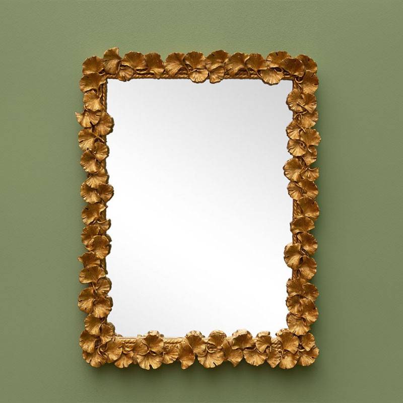 Miroir doré fleurs de Gingko 43x32cm