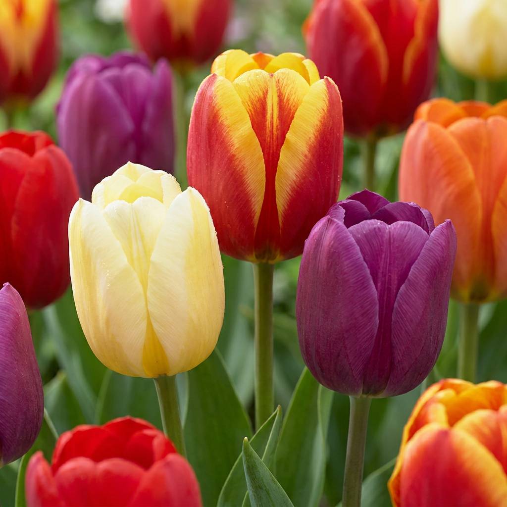 La Green Touch - Tulipe triomphe en mélange - 15 bulbes - calibre 11/12