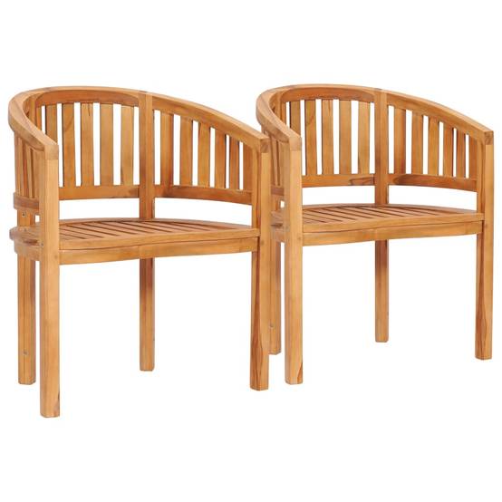 Salon de jardin meuble d'extérieur ensemble de mobilier 5 pièces en forme de banane bois de teck solide - Image 4