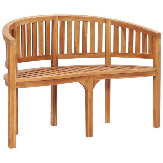 Salon de jardin meuble d'extérieur ensemble de mobilier 5 pièces en forme de banane bois de teck solide - Image 6