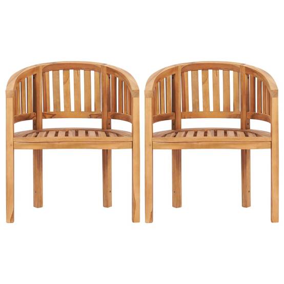 Salon de jardin meuble d'extérieur ensemble de mobilier 5 pièces en forme de banane bois de teck solide - Image 5