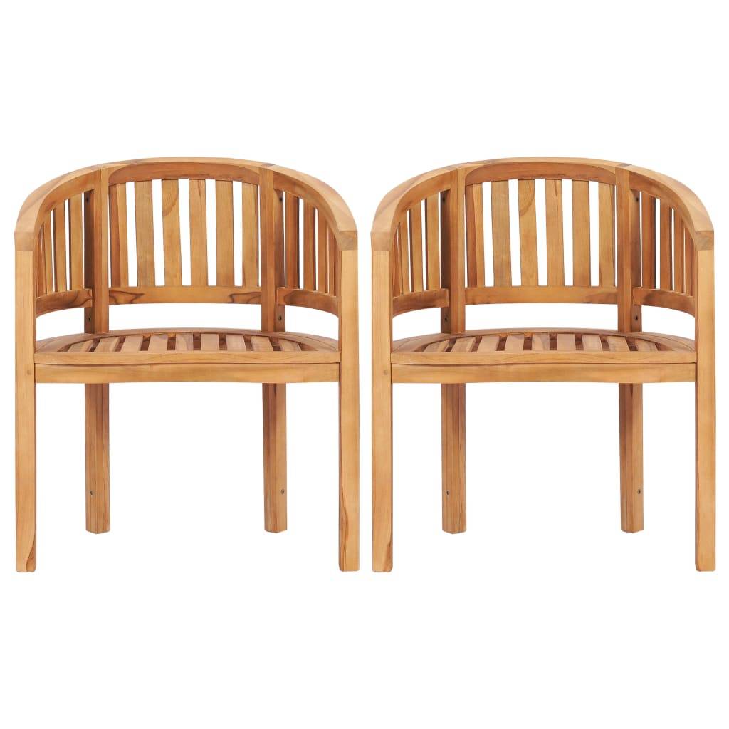 Salon de jardin meuble d'extérieur ensemble de mobilier 5 pièces en forme de banane bois de teck solide - Image 5