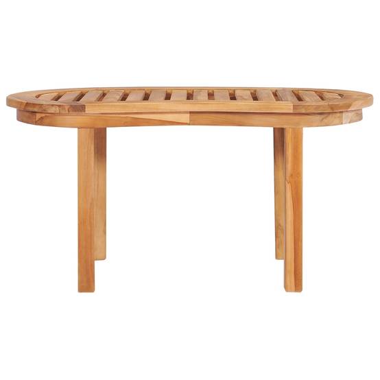 Salon de jardin meuble d'extérieur ensemble de mobilier 5 pièces en forme de banane bois de teck solide - Image 9