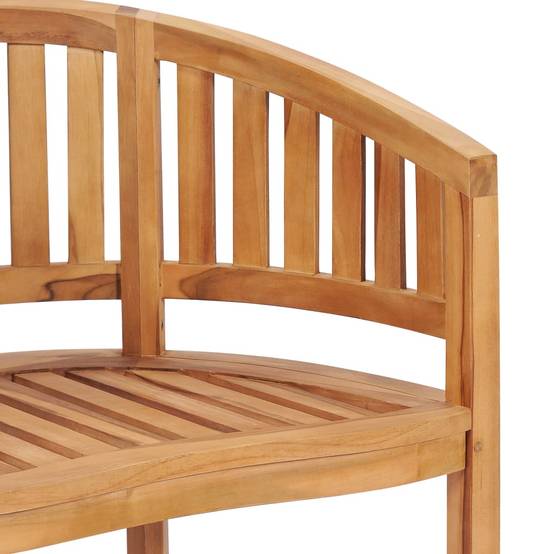 Salon de jardin meuble d'extérieur ensemble de mobilier 5 pièces en forme de banane bois de teck solide - Image 7