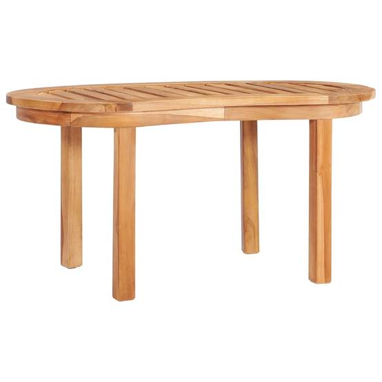 Salon de jardin meuble d'extérieur ensemble de mobilier 5 pièces en forme de banane bois de teck solide - Image 8
