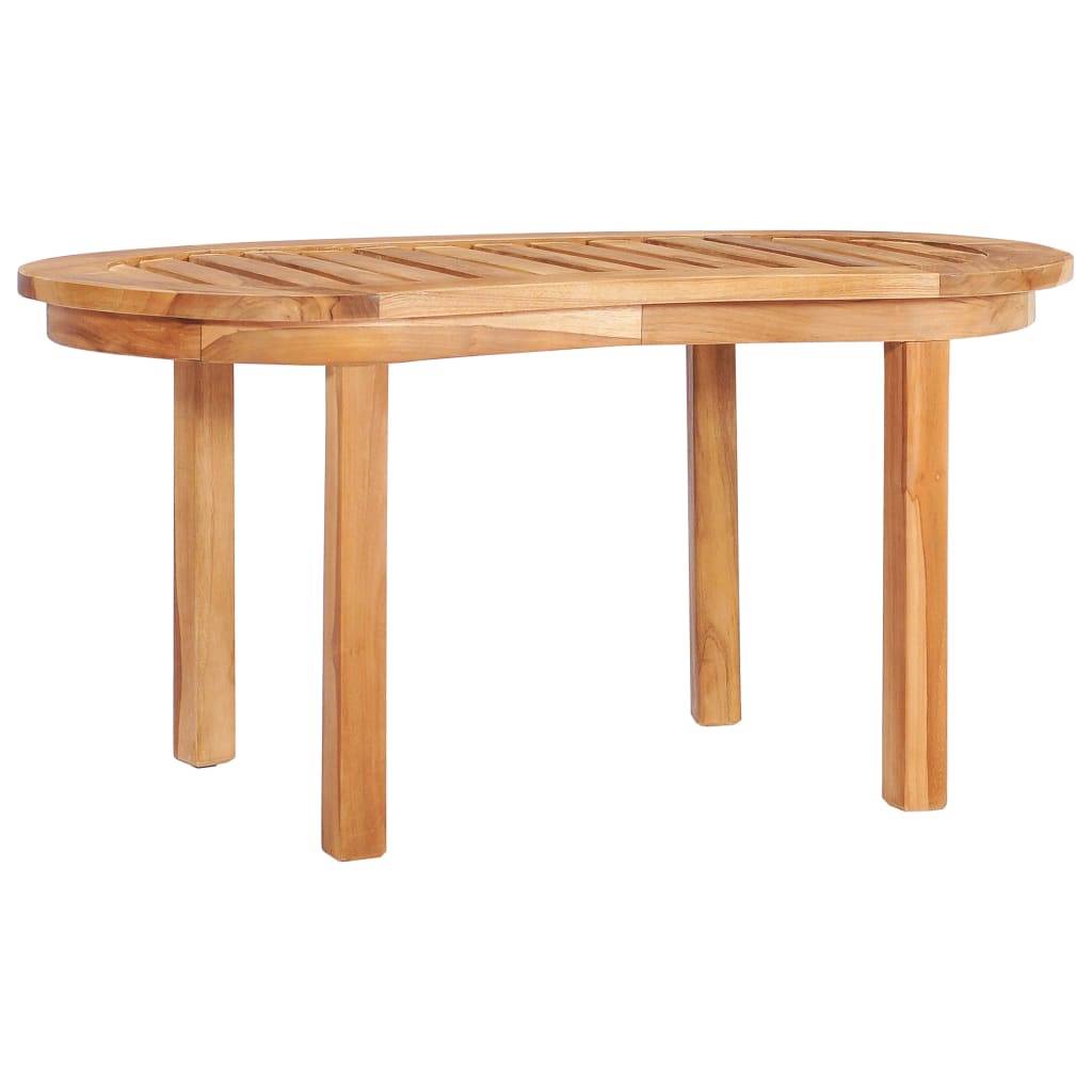 Salon de jardin meuble d'extérieur ensemble de mobilier 5 pièces en forme de banane bois de teck solide - Image 8