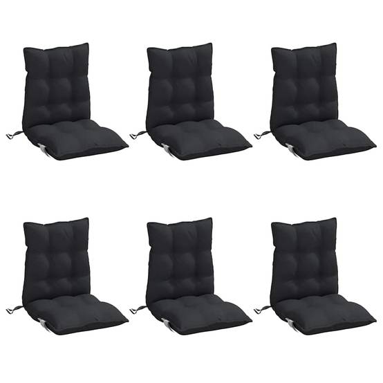 Coussins de chaise à dossier bas tissu oxford noir 100 x 50 x 7 cm, poids:9.15kg - PANGIVO - Image 3