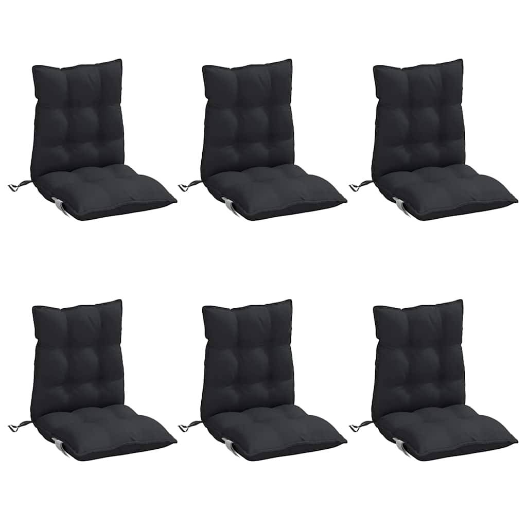 Coussins de chaise à dossier bas tissu oxford noir 100 x 50 x 7 cm, poids:9.15kg - PANGIVO - Image 3