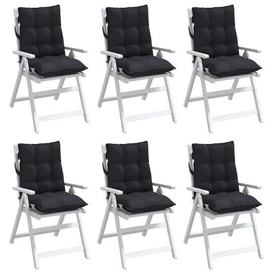 Coussins de chaise à dossier bas tissu oxford noir 100 x 50 x 7 cm, poids:9.15kg - PANGIVO - Image 4