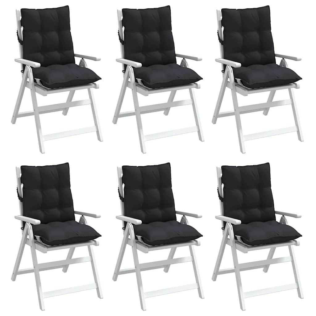 Coussins de chaise à dossier bas tissu oxford noir 100 x 50 x 7 cm, poids:9.15kg - PANGIVO - Image 4