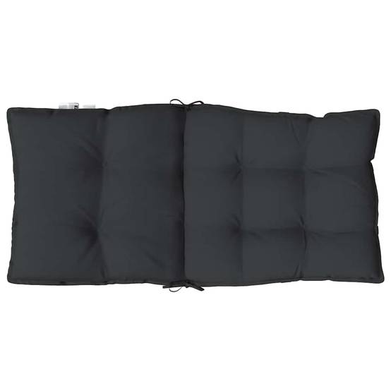 Coussins de chaise à dossier bas tissu oxford noir 100 x 50 x 7 cm, poids:9.15kg - PANGIVO - Image 7