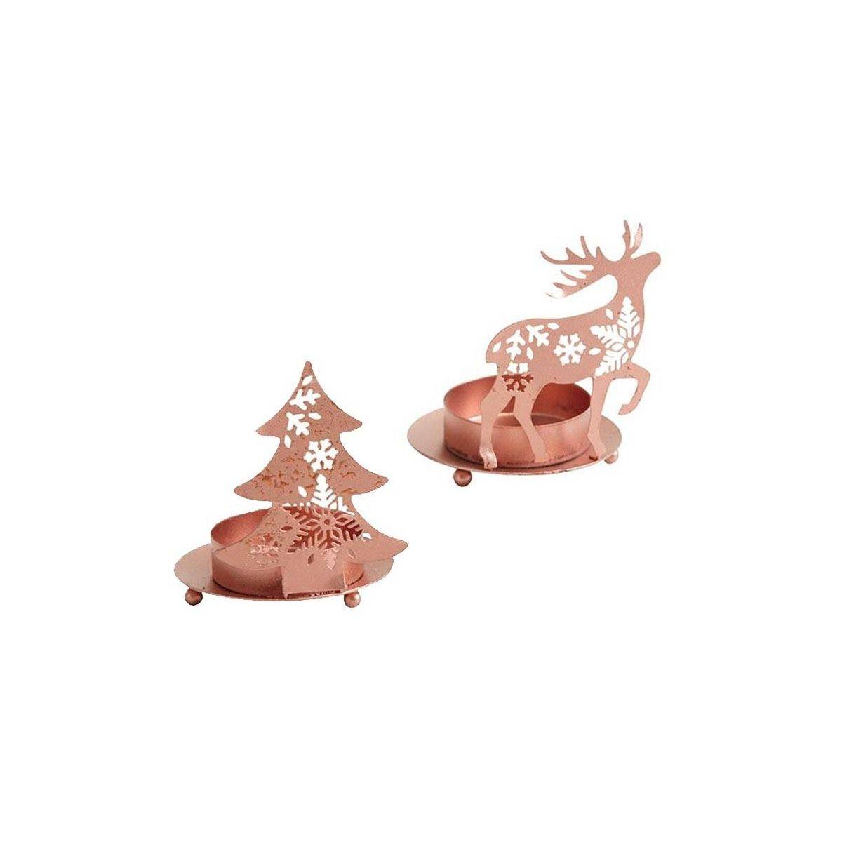 Aubry Gaspard - Photophore de Noël en métal cuivré (Lot de 2) - Imagen 1
