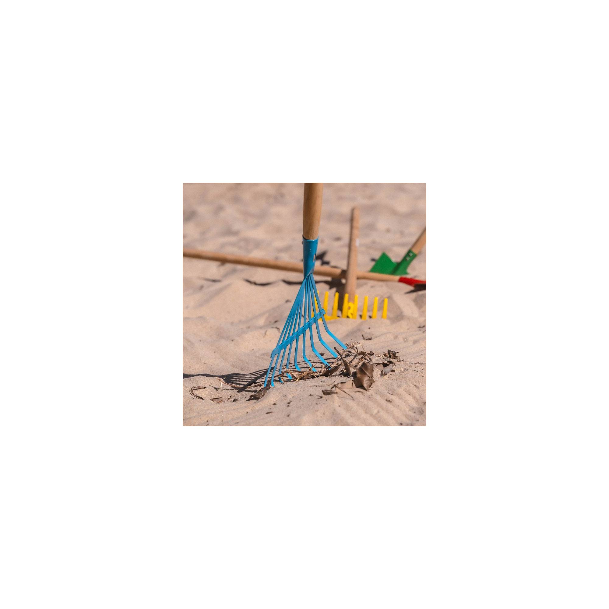 Jouet de plage - Balai à feuille pour enfant - Bleu - Manche en bois - Imagen 4