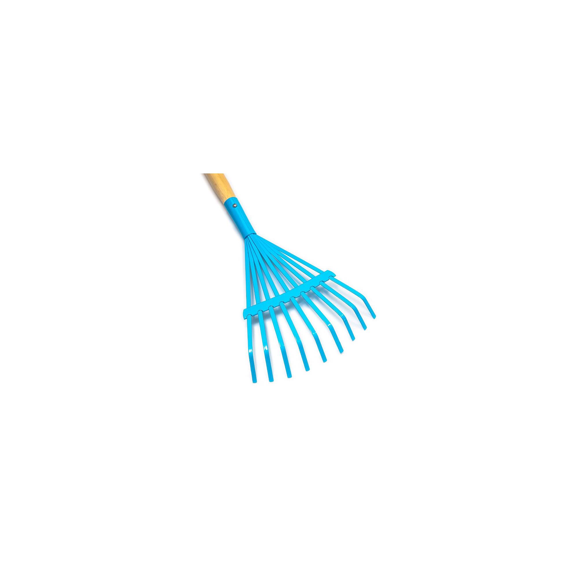 Jouet de plage - Balai à feuille pour enfant - Bleu - Manche en bois - Imagen 2