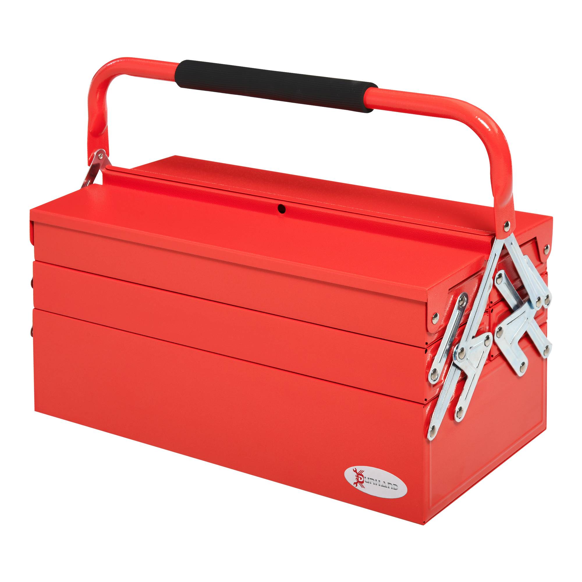 Sans Marque - Boîte à outils boîte à outils avec 5 compartiments 45 x 20 x 34,5 cm acier rouge - Image 1