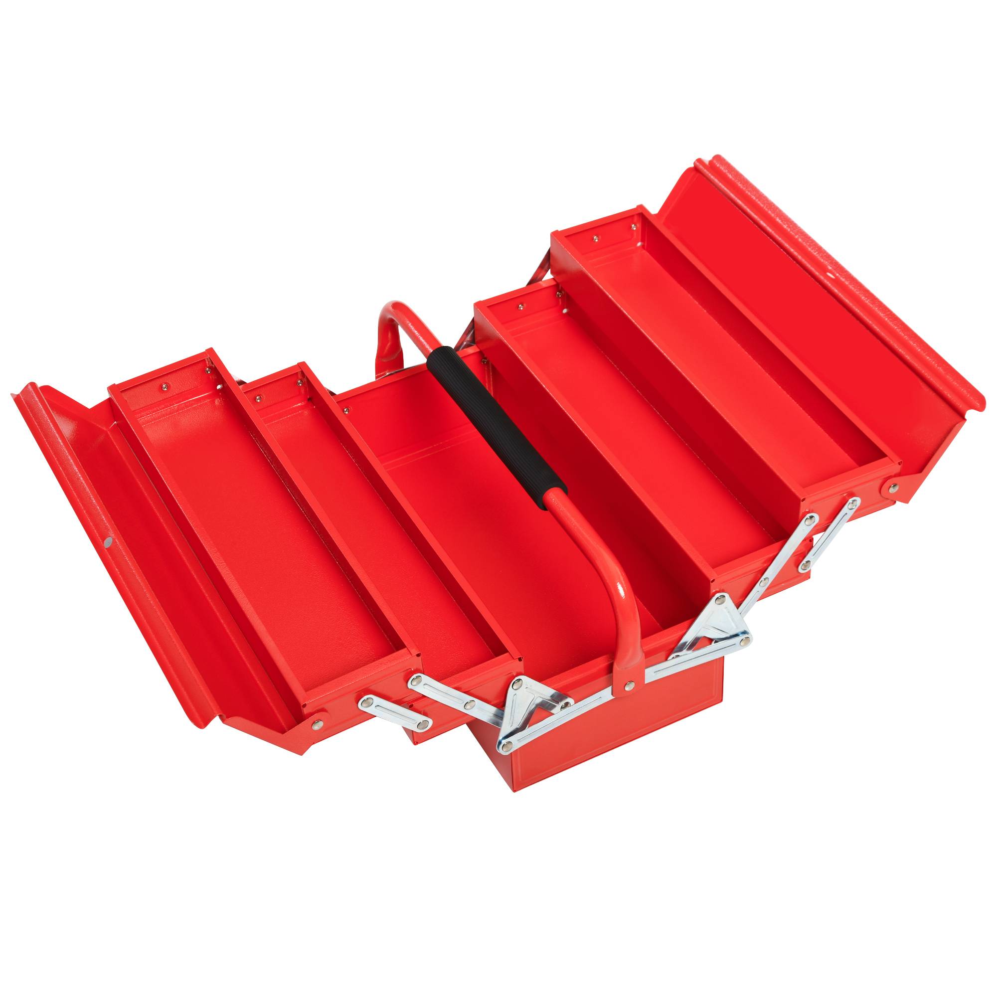Sans Marque - Boîte à outils boîte à outils avec 5 compartiments 45 x 20 x 34,5 cm acier rouge - Image 2