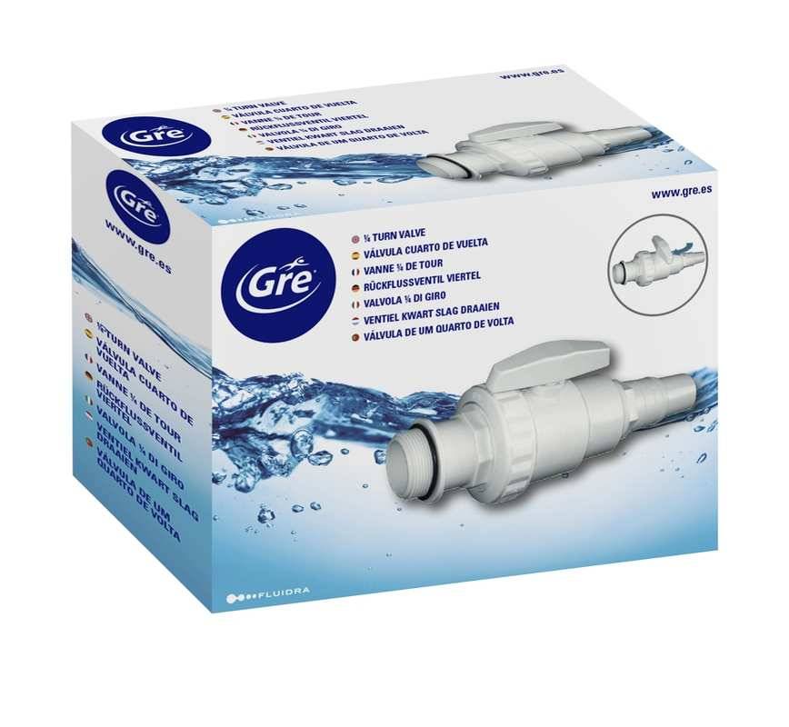 Gre Pools - Vanne d'arrêt 1/4 de tour +  embout cannelé Ø 32/38 mm Gre Pools - Imagen 2