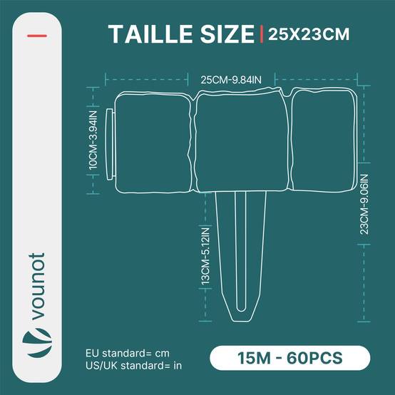 Vounot - Bordure de jardin imitation pierre 15m gris - Hauteur 23cm - Clôture gazon décorative en PP - Lot de 60 - VOUNOT® - Image 3