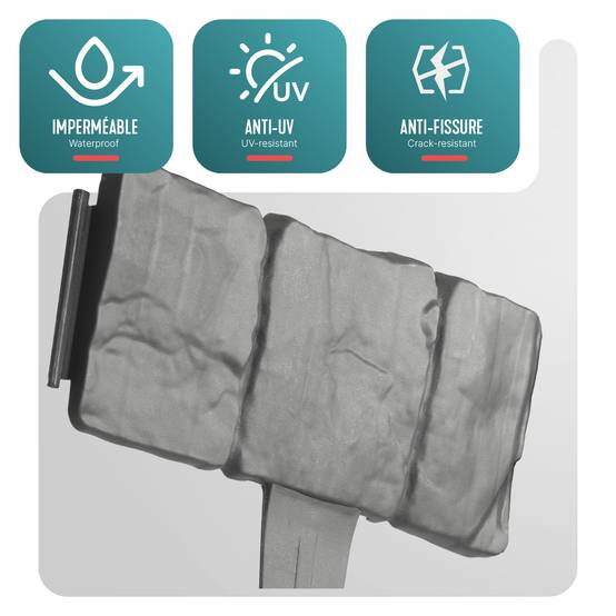 Vounot - Bordure de jardin imitation pierre 15m gris - Hauteur 23cm - Clôture gazon décorative en PP - Lot de 60 - VOUNOT® - Image 4