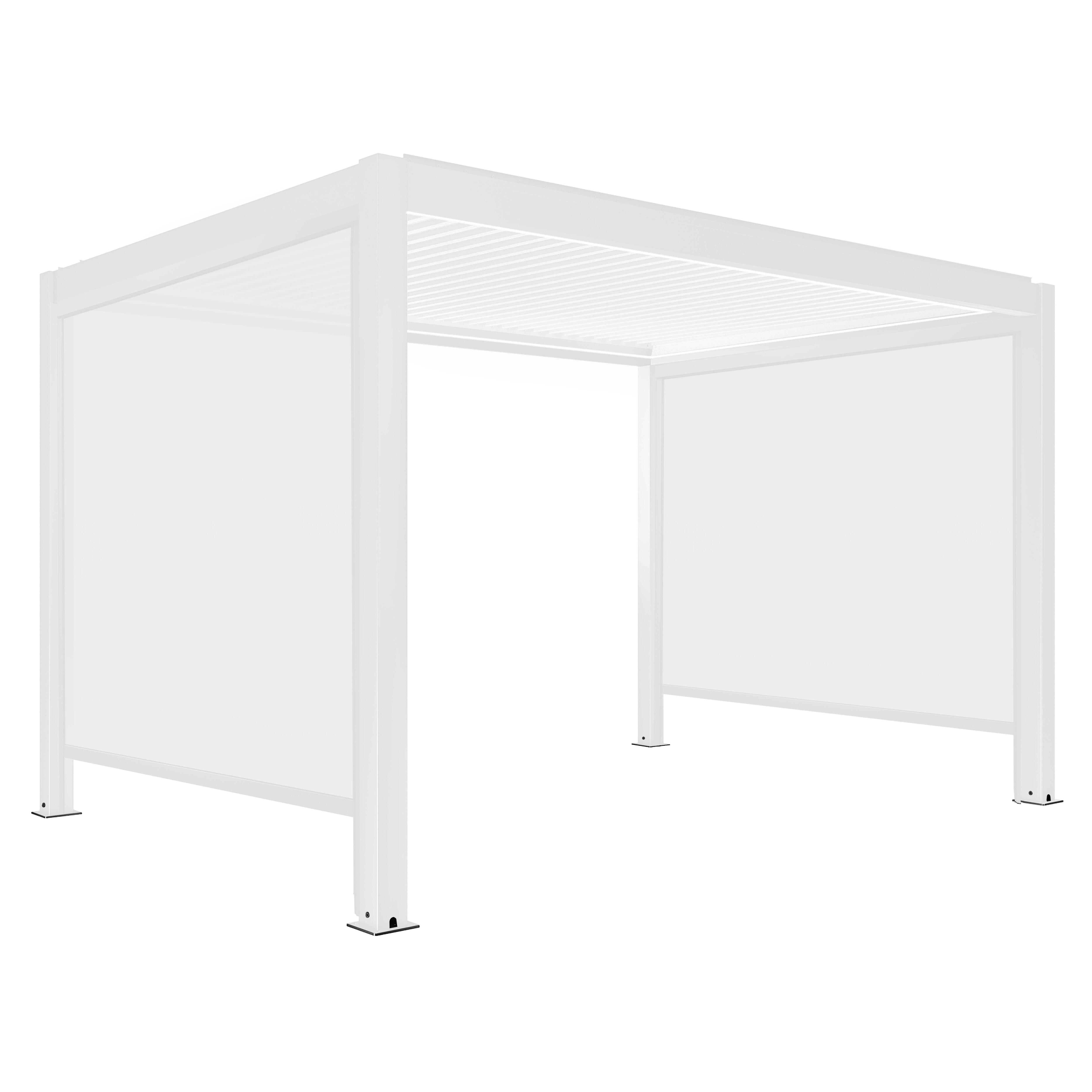 Oviala - Pergola bioclimatique autoportée motorisée éclairée 3x4m 2 stores Kavala - Oviala - Imagen 2