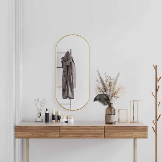 Maison Chic - Miroir mural Doré 90x40 cm Ovale Maison Chic - Image 2