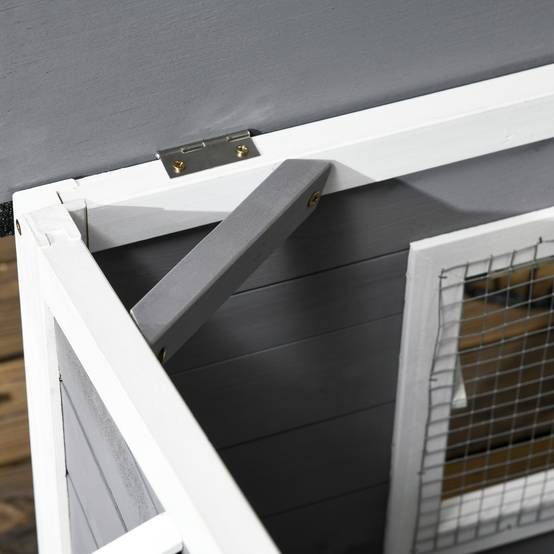 Maisonnette pour chien en bois de sapin avec toit en asphalte gris 109 x 79 x 72 cm - PANGIVO - Image 8