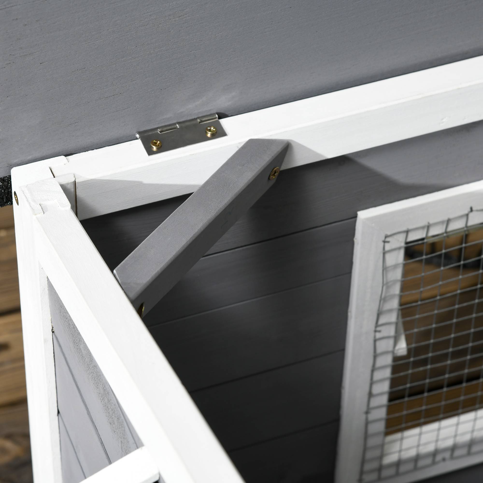 Maisonnette pour chien en bois de sapin avec toit en asphalte gris 109 x 79 x 72 cm - PANGIVO - Image 8