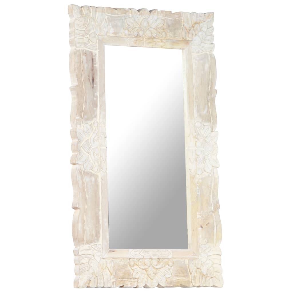 Maison Chic - Miroir Blanc 80x50 cm Bois de manguier massif Maison Chic - Image 8