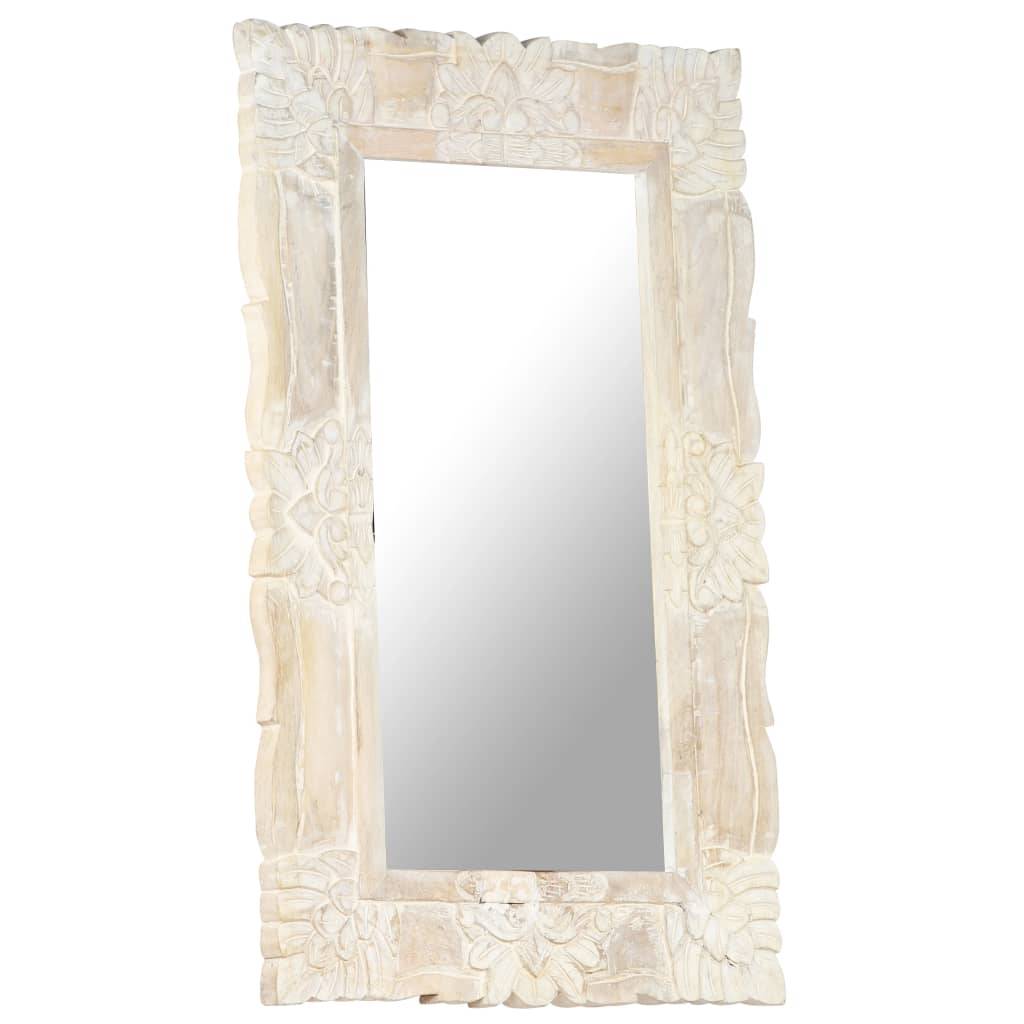 Maison Chic - Miroir Blanc 80x50 cm Bois de manguier massif Maison Chic - Image 7