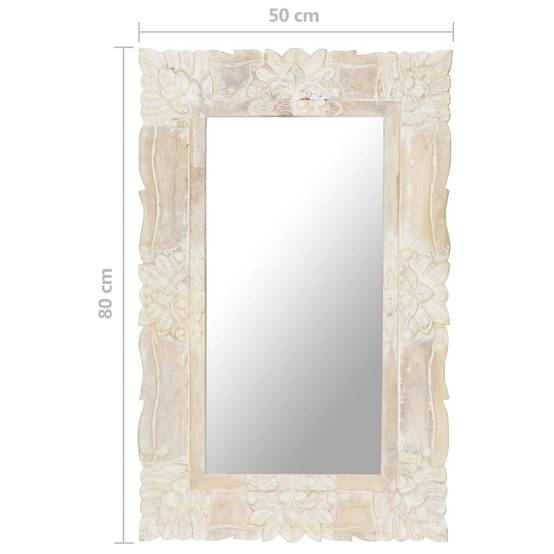 Maison Chic - Miroir Blanc 80x50 cm Bois de manguier massif Maison Chic - Image 6