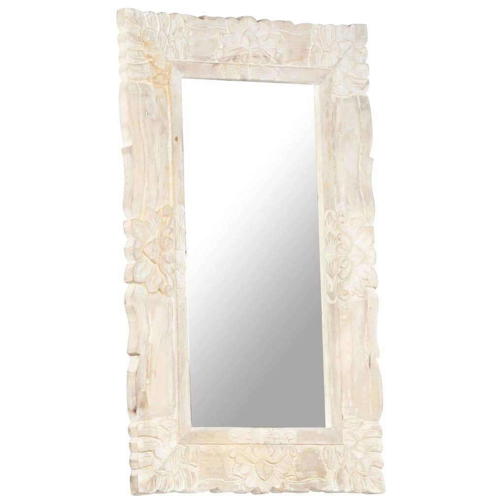 Maison Chic - Miroir Blanc 80x50 cm Bois de manguier massif Maison Chic - Image 9