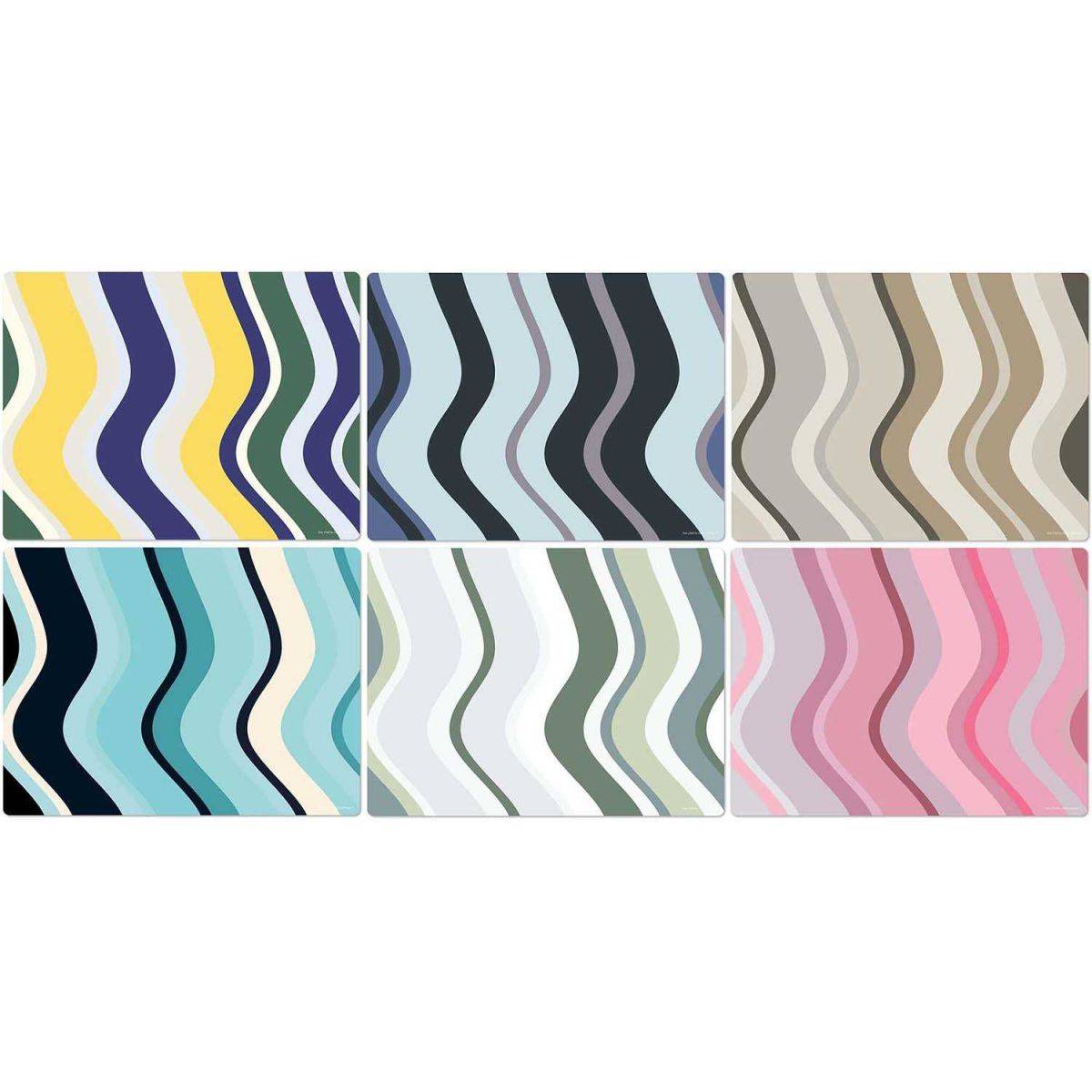 Set de table en vinyle 40 x 30 cm Wave II Lot de 6 sets de table motifs assortis - Imagen 1