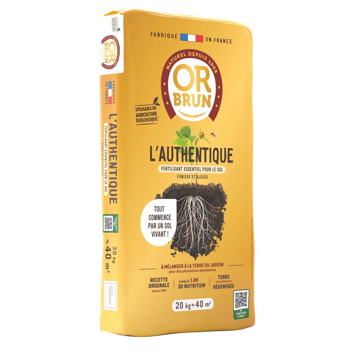 Or Brun - Authentique Fertilisant Or Brun 20 kg : Amendez durablement votre jardin