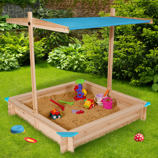 tectake Bac à sable, cabane de jardin enfant avec toit et véranda en tectake Bac à sable, cabane de jardin enfant avec toit et véranda en