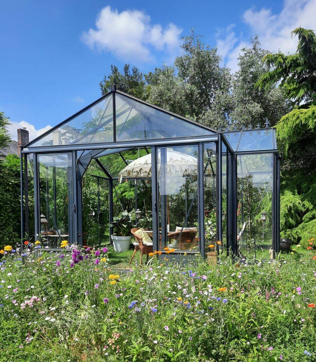 25m² -  Serre en polycarbonate 8 mm alvéolés  - Euro T Classic - Laquée - 25m² - blanc pur - L'atelier Des Serres - Imagen 1