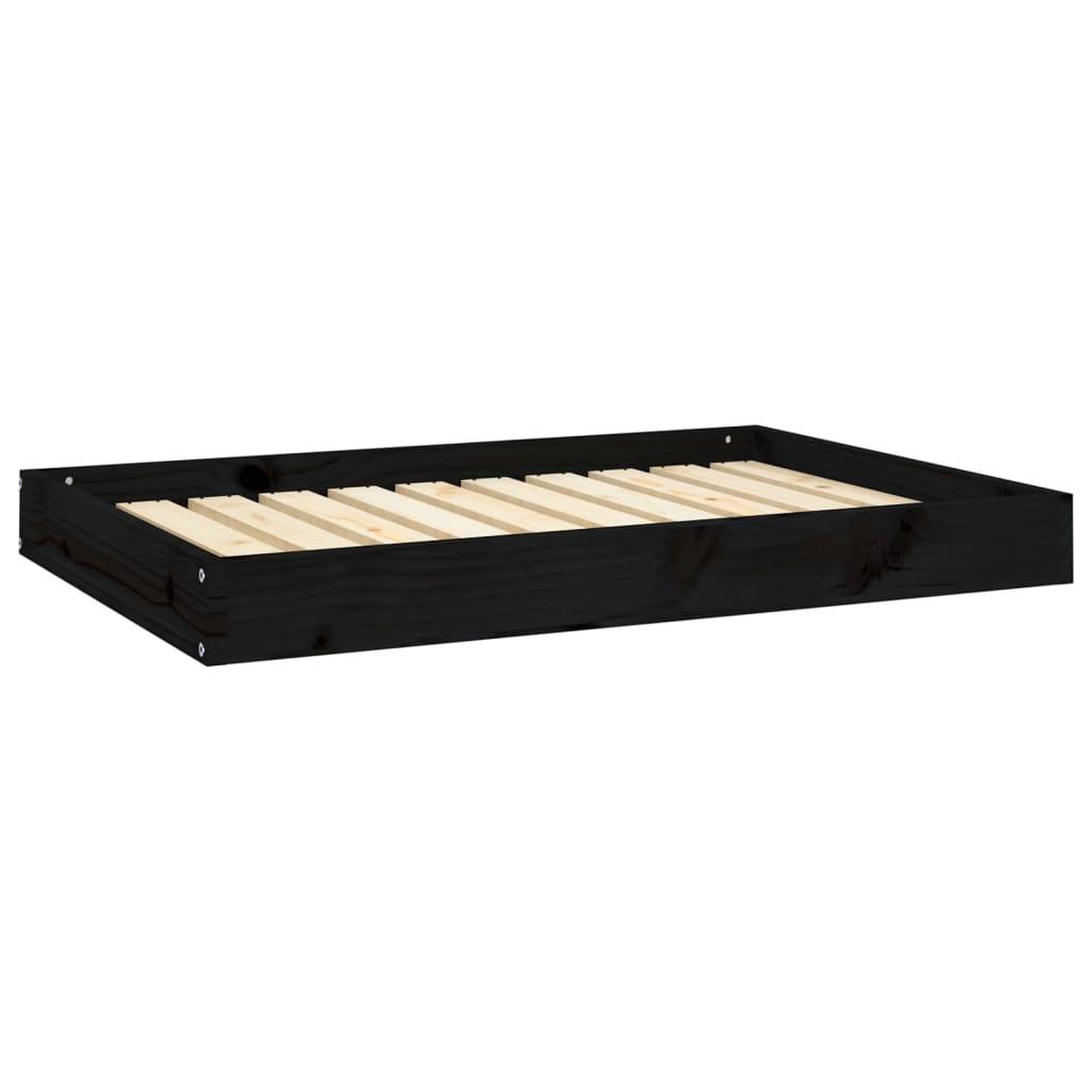 Vidaxl - Lit pour chien Noir 91,5x64x9 cm Bois de pin solide vidaXL 820865 - Imagen 2
