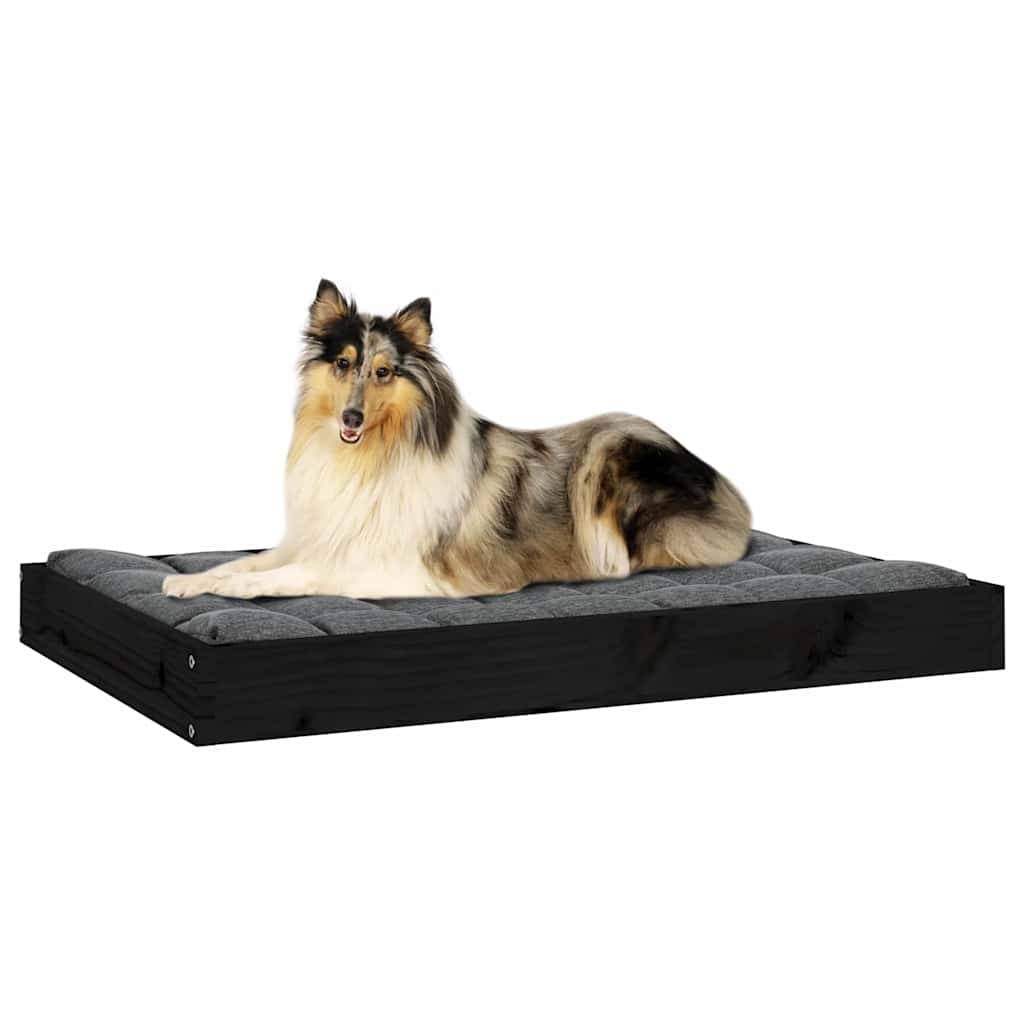 Vidaxl - Lit pour chien Noir 91,5x64x9 cm Bois de pin solide vidaXL 820865 - Imagen 7