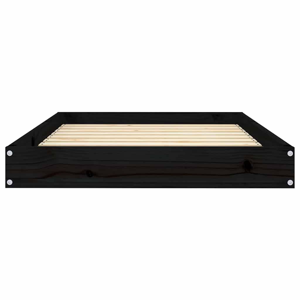 Vidaxl - Lit pour chien Noir 91,5x64x9 cm Bois de pin solide vidaXL 820865 - Imagen 6