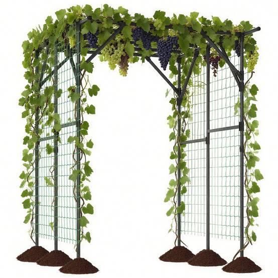 Maison Chic - Arche Treillis de Jardin pour Plantes Grimpantes Support de Vignes avec Métal 200x150x197cm Noir MAISON CHIC - Image 1