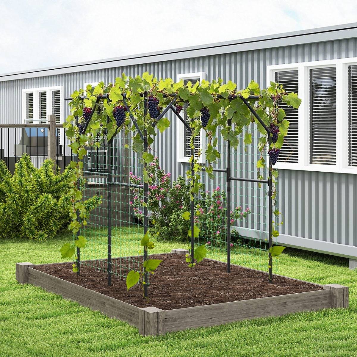 Maison Chic - Arche Treillis de Jardin pour Plantes Grimpantes Support de Vignes avec Métal 200x150x197cm Noir MAISON CHIC - Image 2