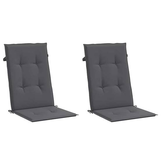 Coussins de chaise de jardin dossier haut polyester anthracite 120 x 50 x 2 cm - PANGIVO - Image 3